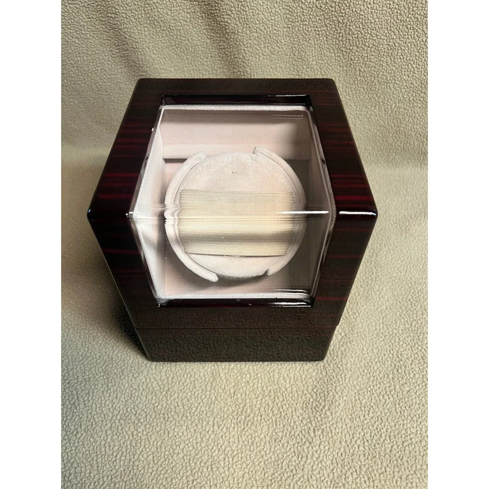 Chiyoda Single Automatic Watch Winder Mahogany Wood Gloss Finish Quiet Motor
